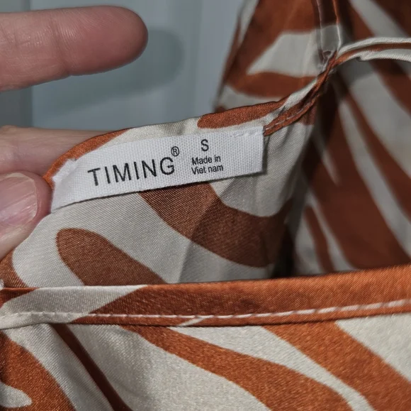 Timing, Women's Size Small, Orange Zebra Print Strappy Dress - Picture 5 of 10